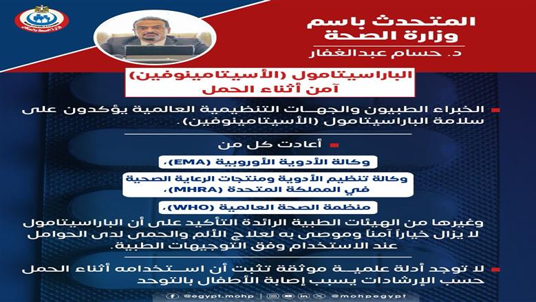 أول رد من الصحة عن تسبب الباراسيتامول في إصابة الأطفال بالتوحد