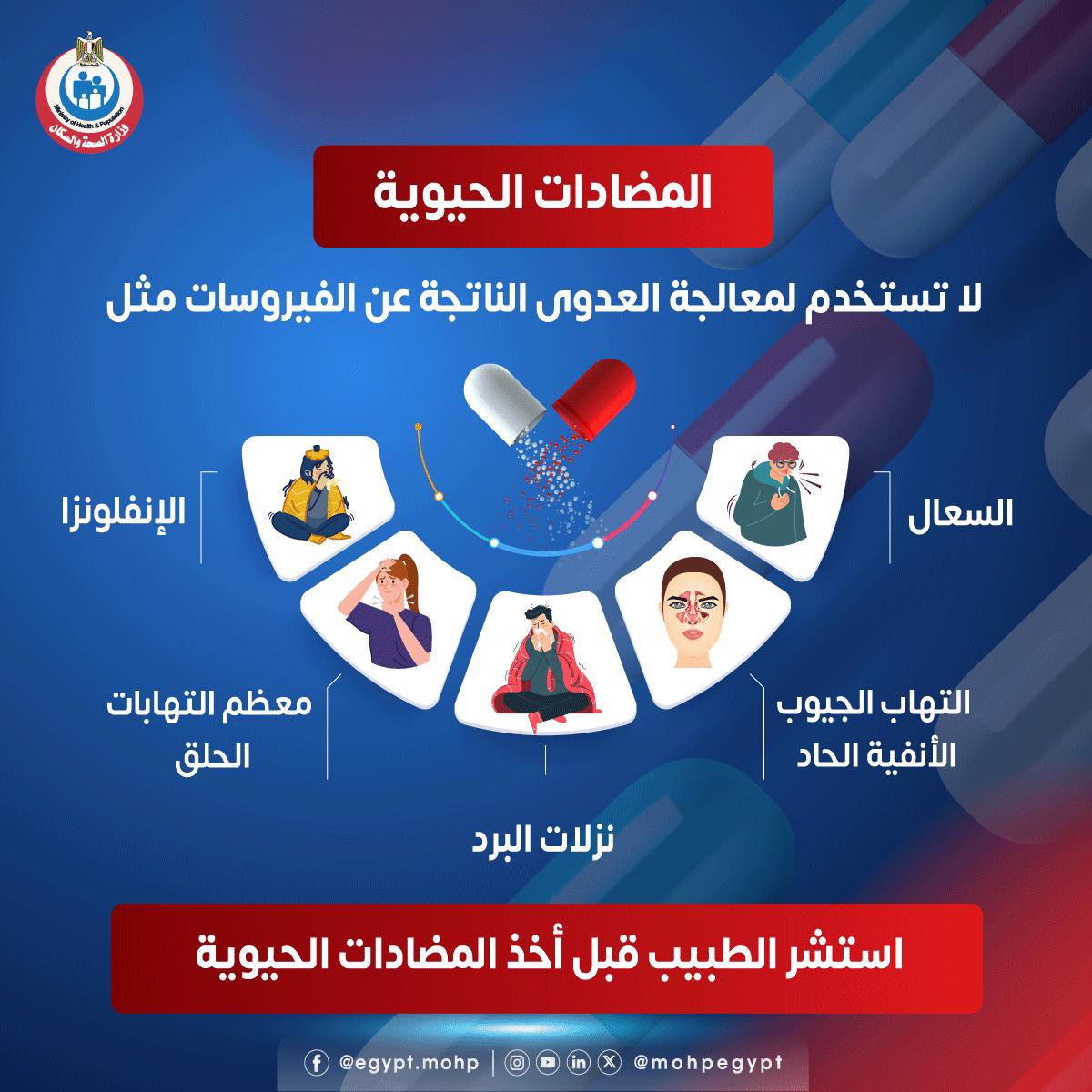 بلاش مضادات.. تحذير عاجل من الصحة لجميع المواطنين